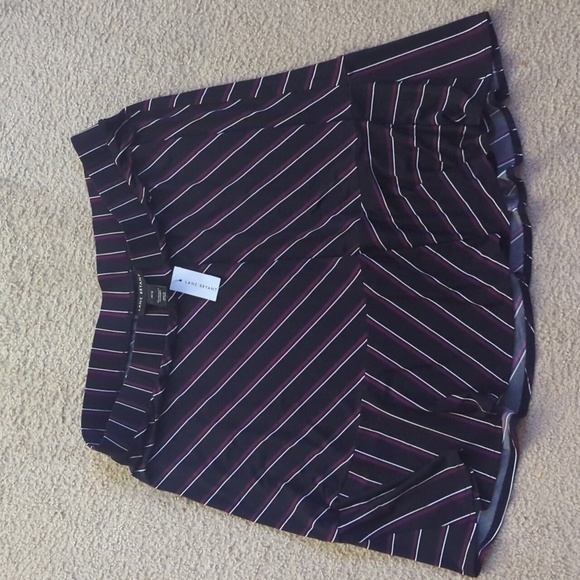 New with Tags Lane Bryant Navy & Pink Stripe Stretch Skater Skirt Size 14/16 - Picture 1 of 3